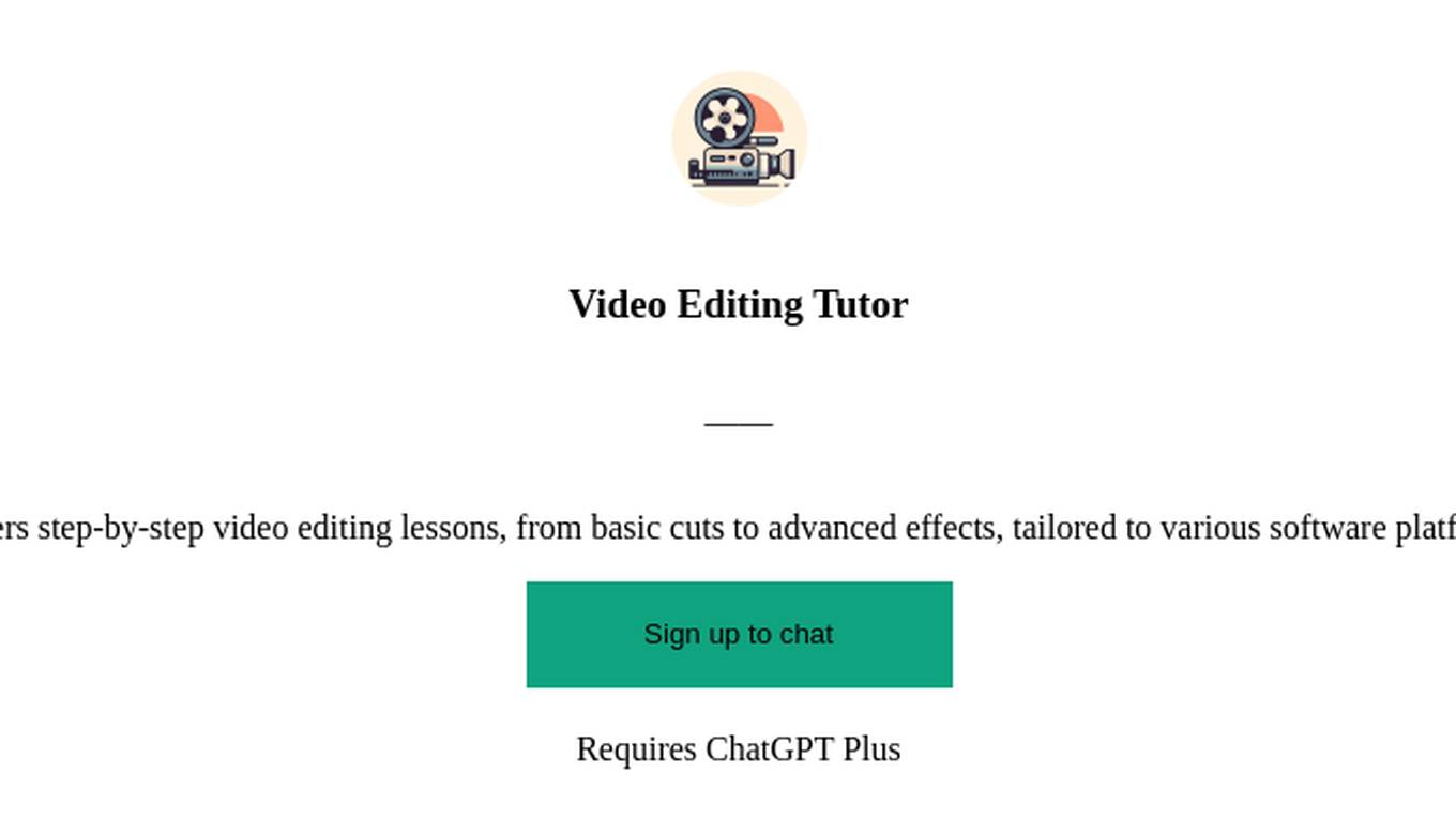 Video Editing Tutor Screenshot