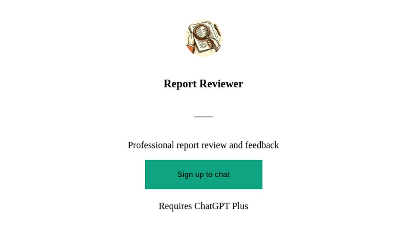 Report Reviewer Screenshot