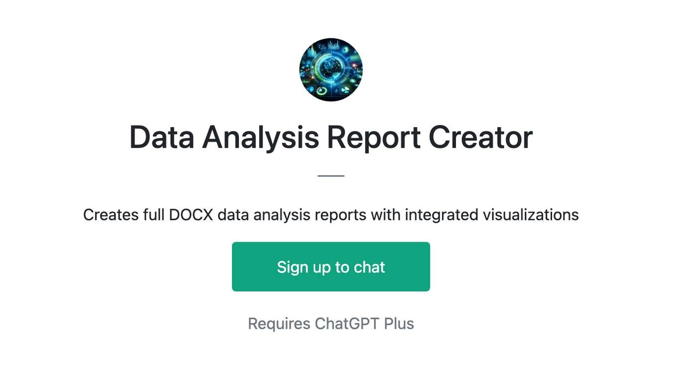 Data Analysis Report Creator Screenshot