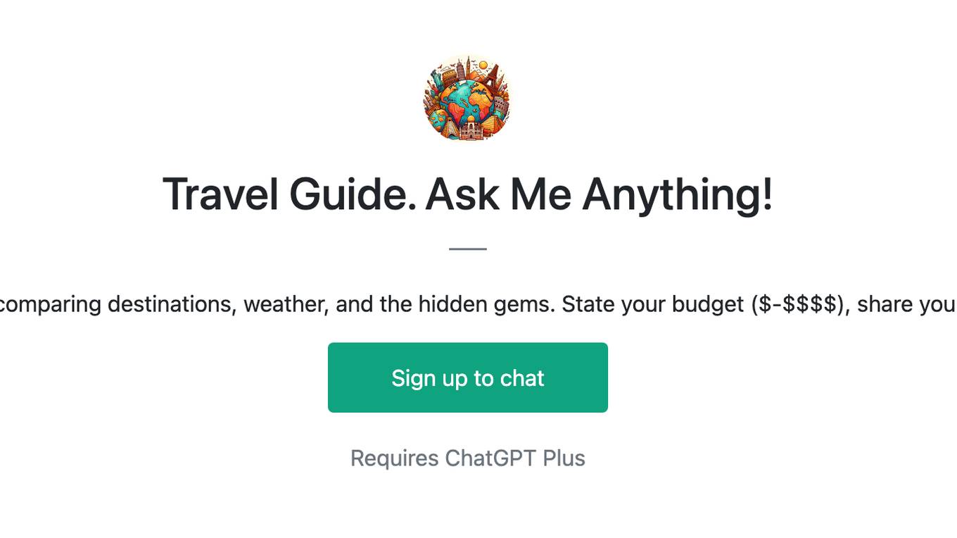 Travel Guide. Ask Me Anything! Screenshot