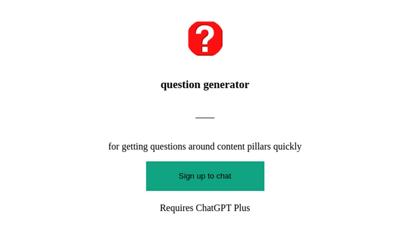 question generator Screenshot