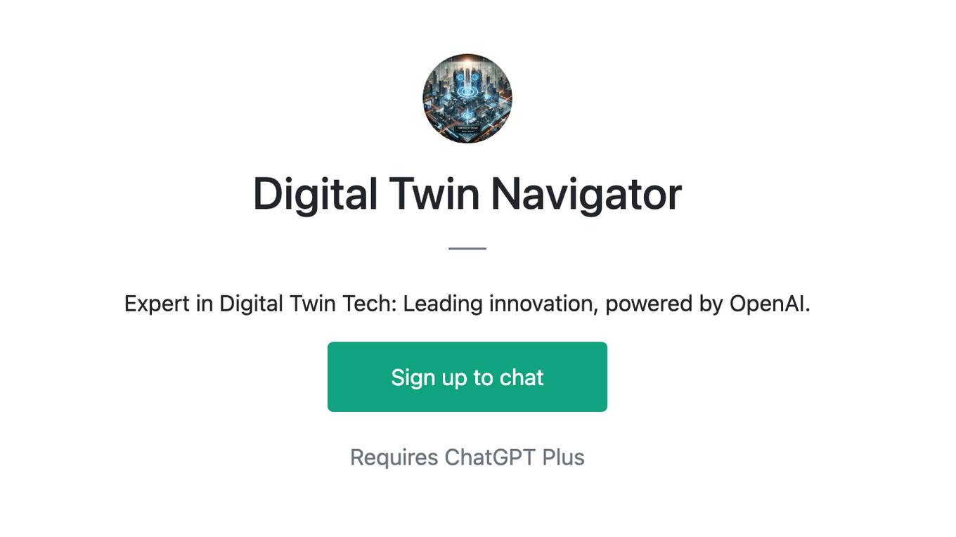 Digital Twin Navigator Screenshot