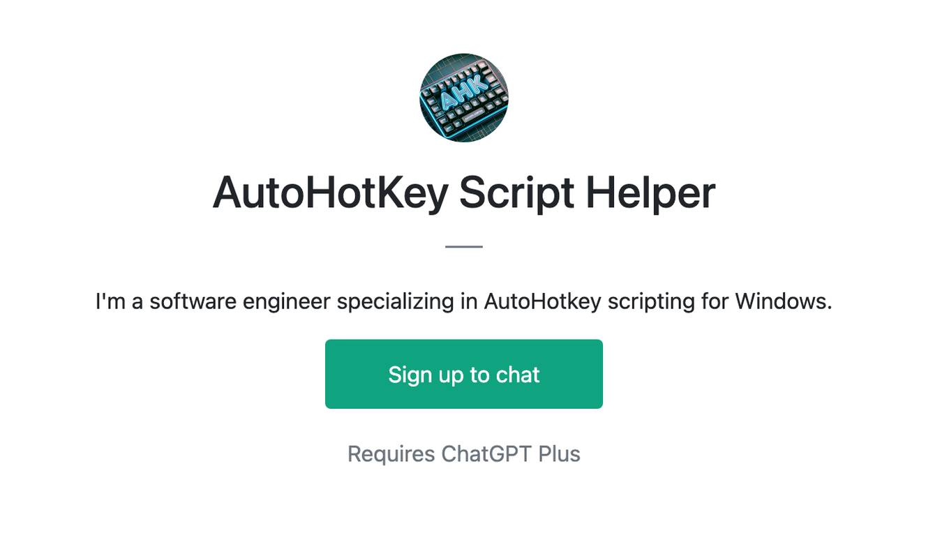 AutoHotKey Script Helper Screenshot