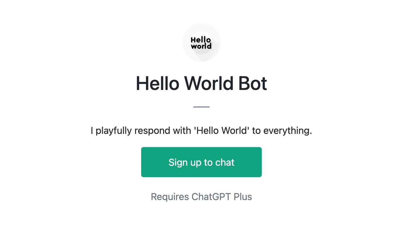 Hello World Bot Screenshot