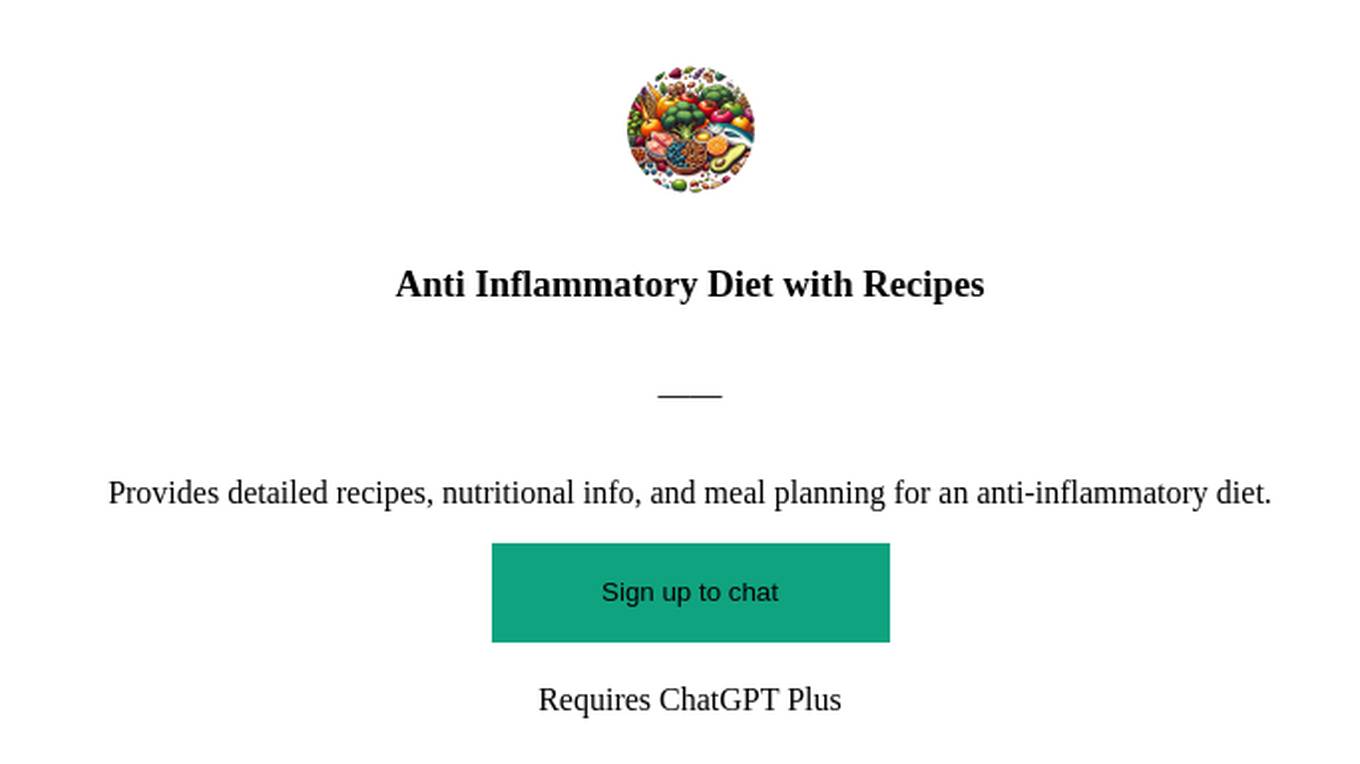 Anti Inflammatory Diet with Recipes Screenshot