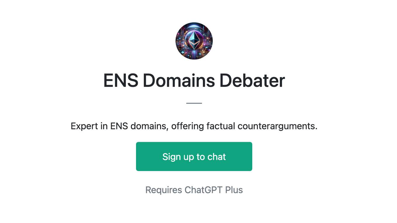 ENS Domains Debater Screenshot