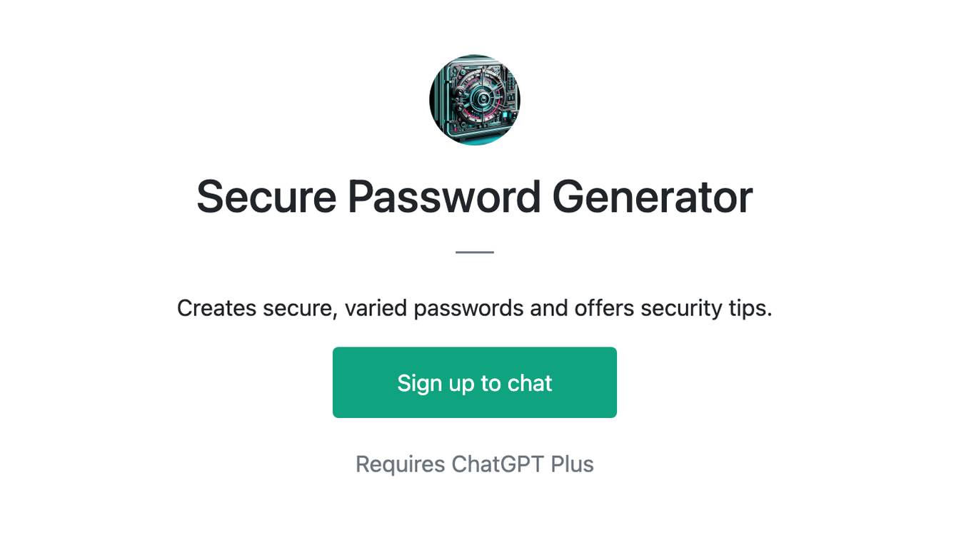 Secure Password Generator Screenshot