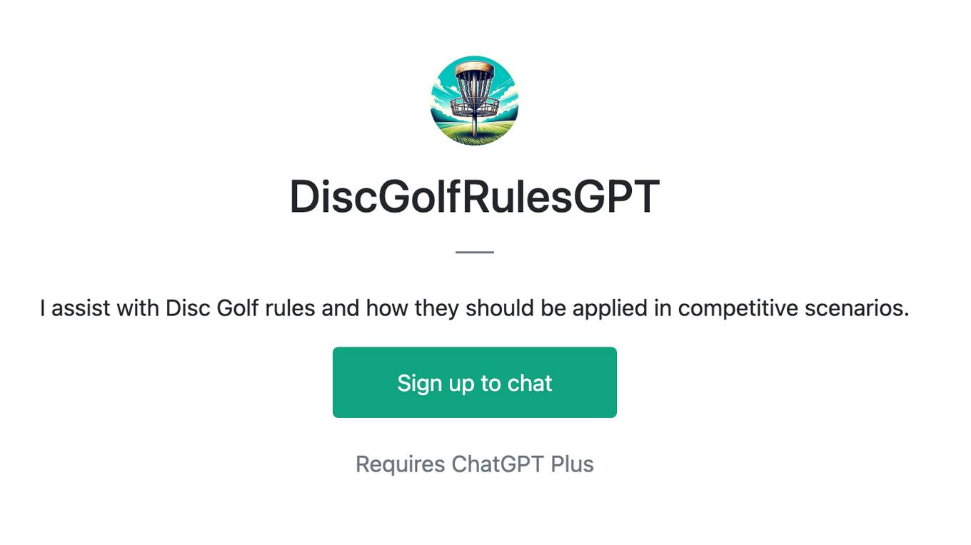 DiscGolfRulesGPT Screenshot