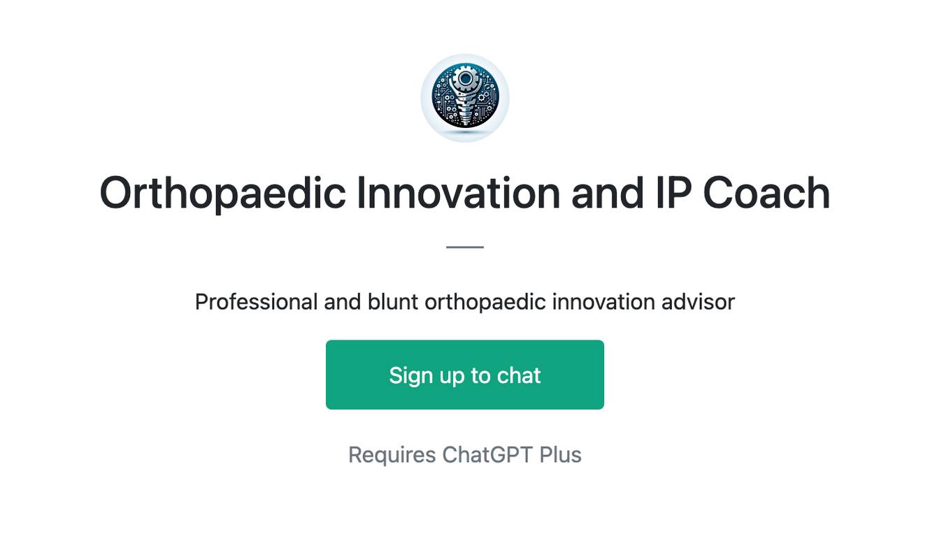 Orthopaedic Innovation and IP Coach Screenshot