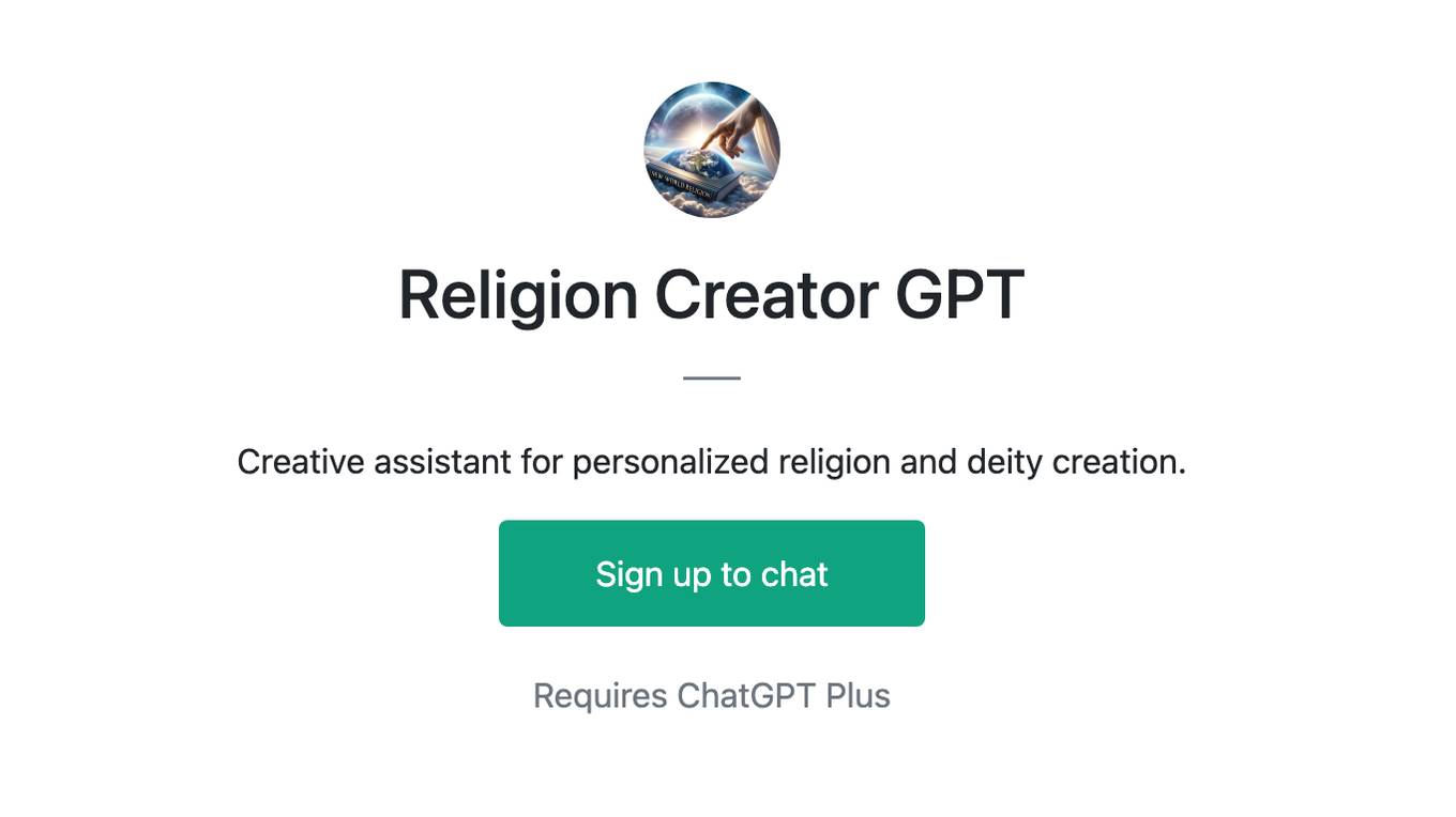 Religion Creator GPT Screenshot