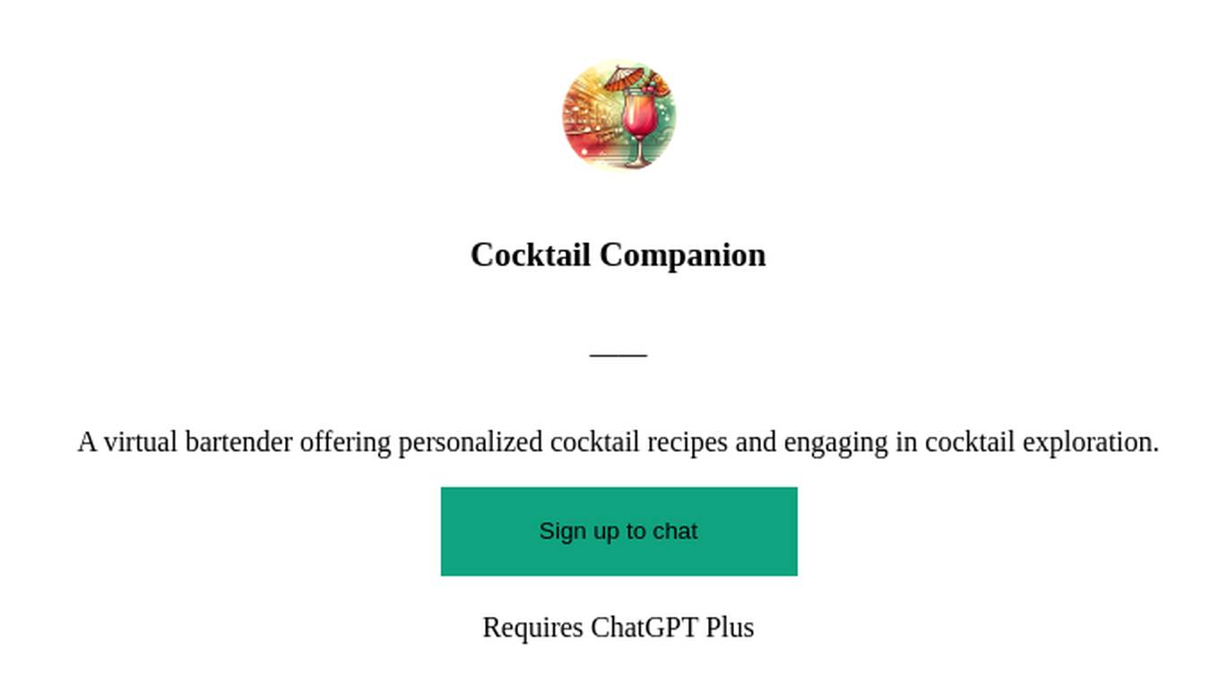 Cocktail Companion Screenshot