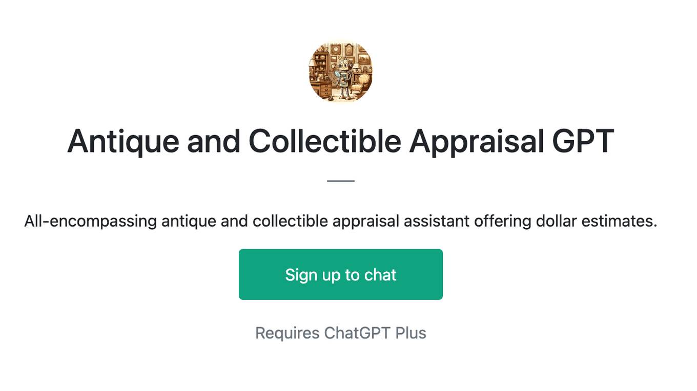 Antique and Collectible Appraisal GPT Screenshot