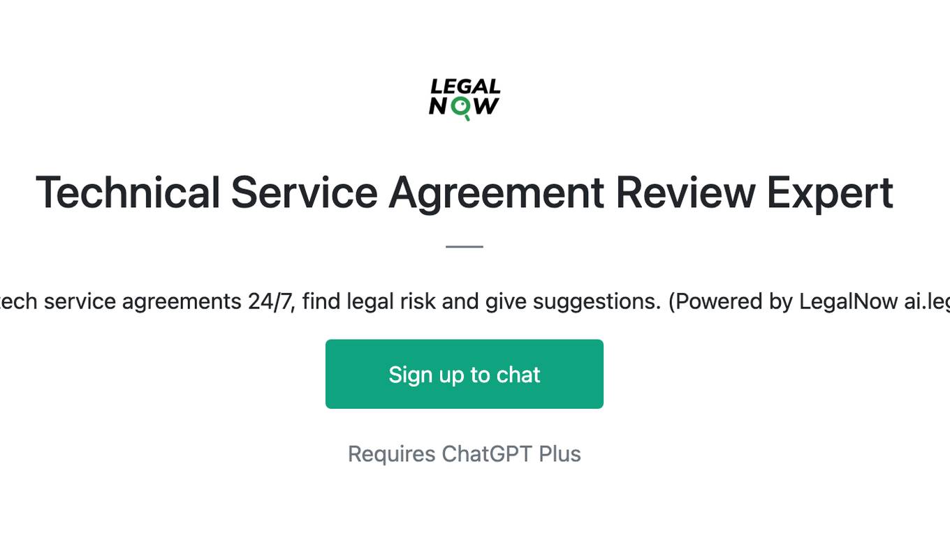 Technical Service Agreement Review Expert Screenshot