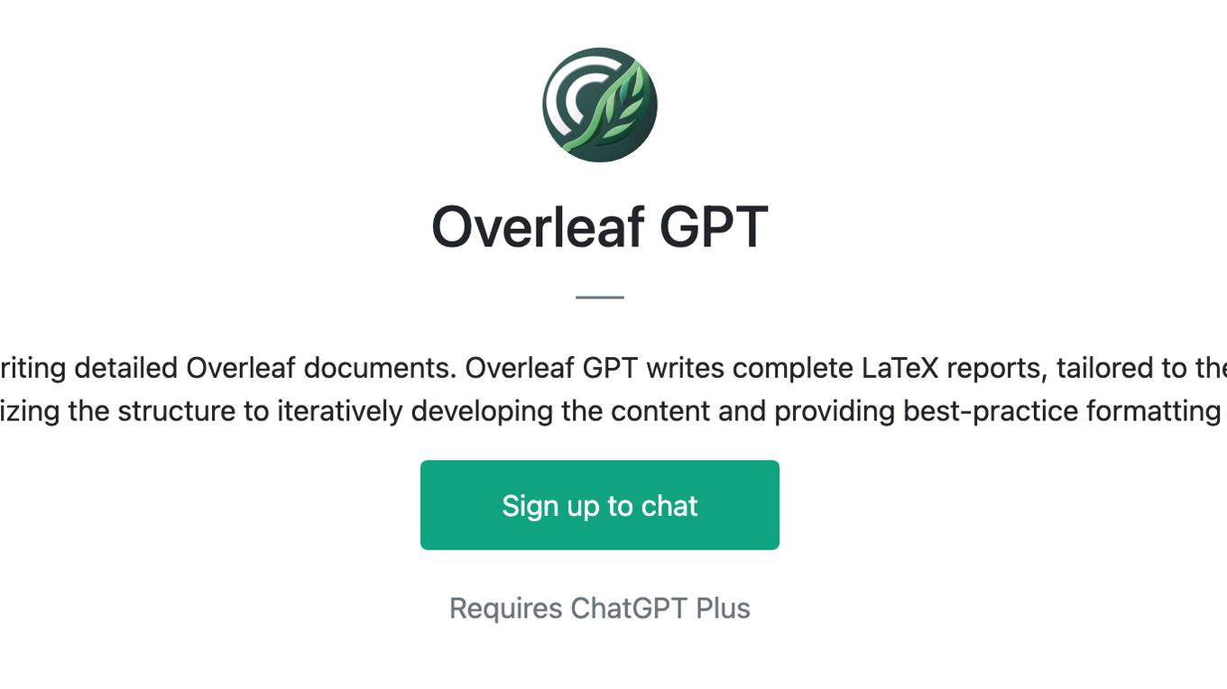 Overleaf GPT Screenshot