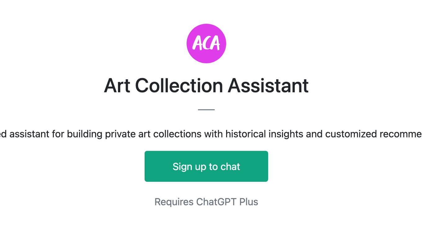 Art Collection Assistant Screenshot