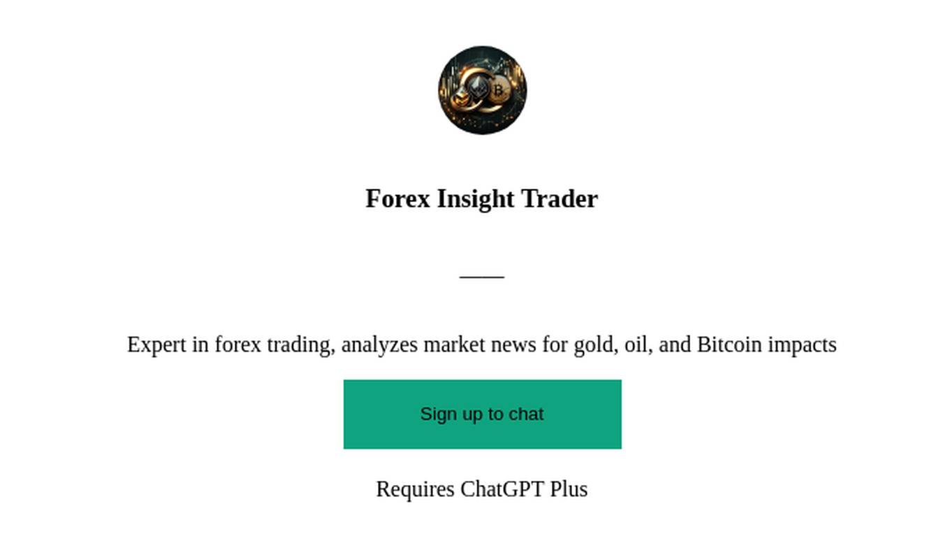 Forex Insight Trader Screenshot