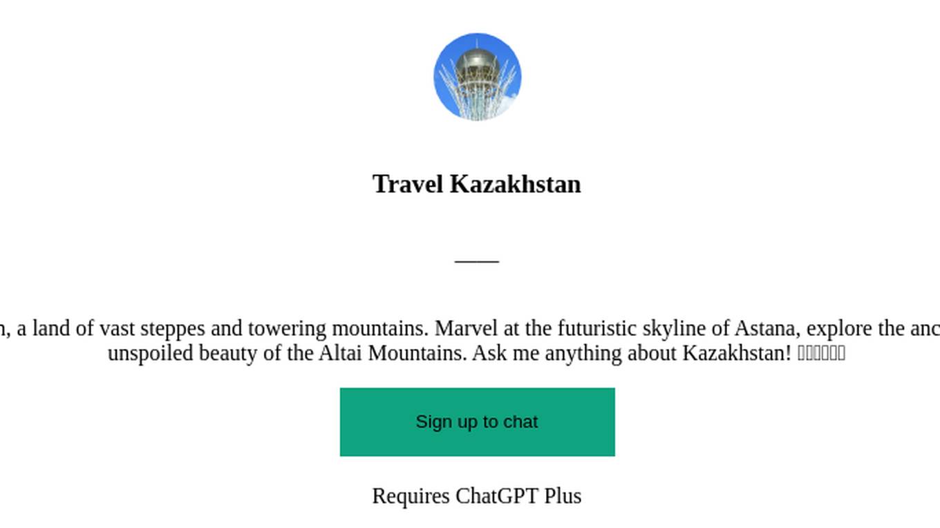 Travel Kazakhstan Screenshot