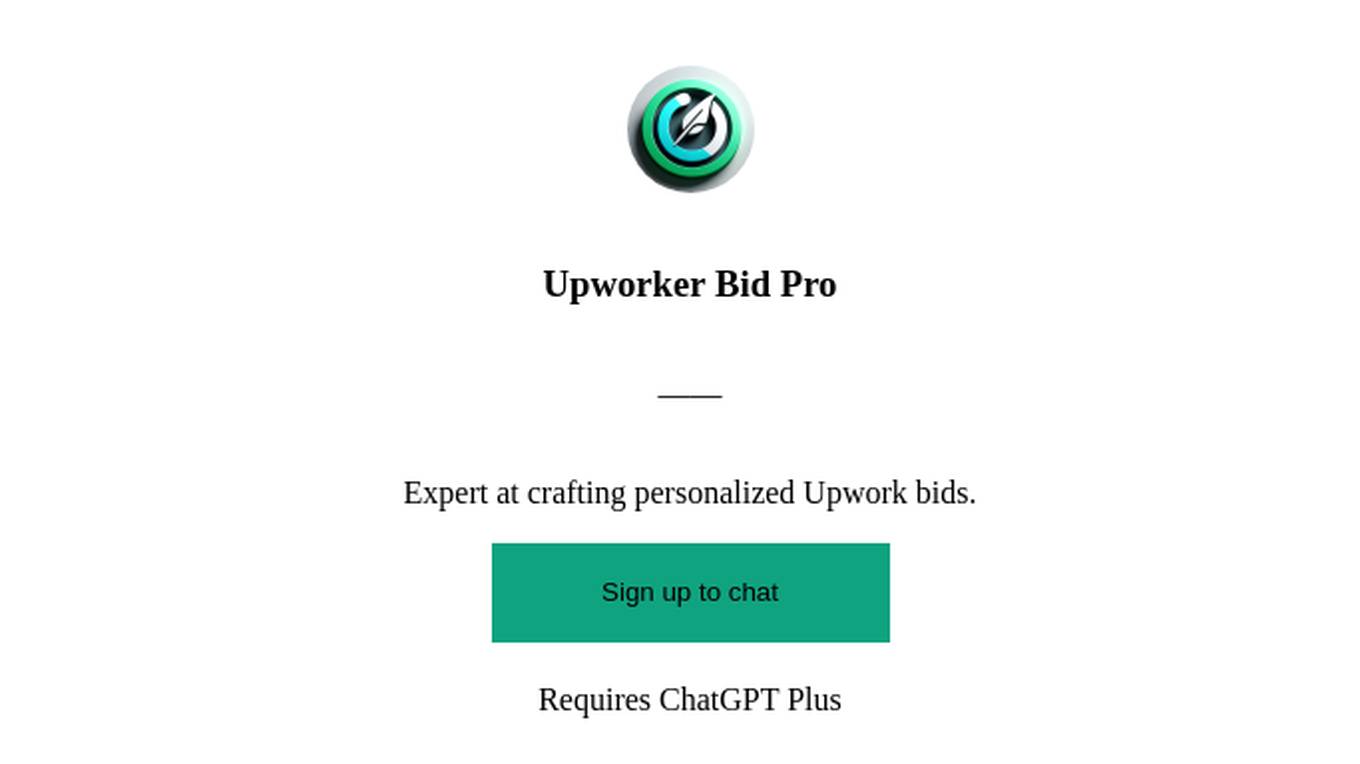 Upworker Bid Pro Screenshot