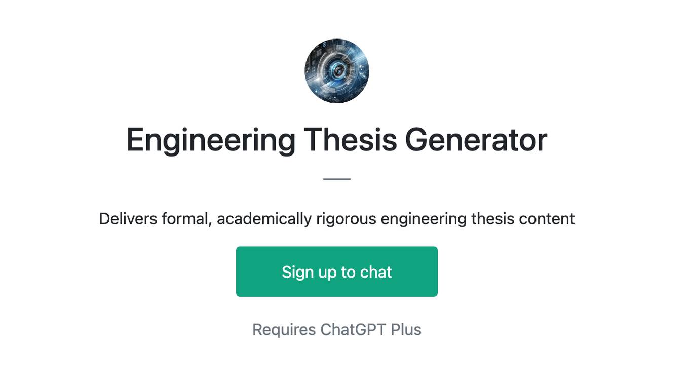 Engineering Thesis Generator Screenshot