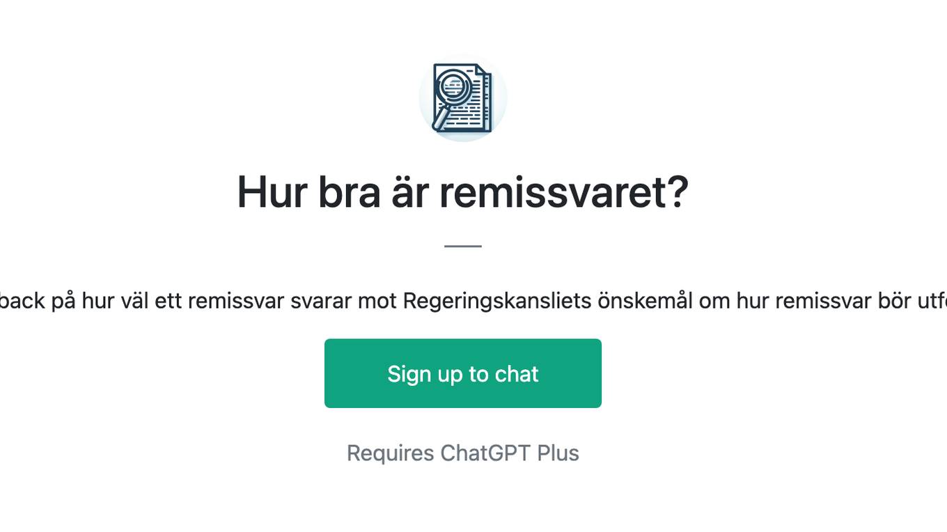 Hur bra är remissvaret? Screenshot