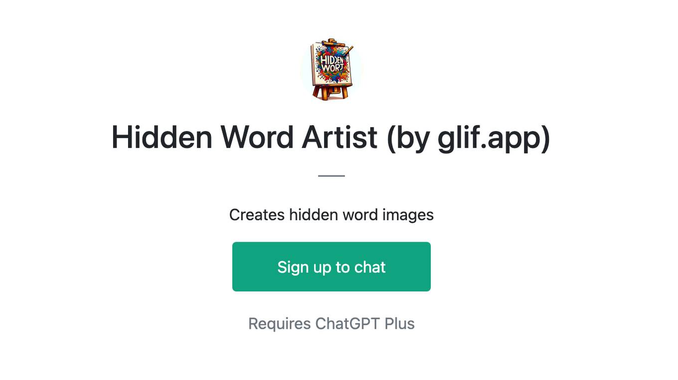 Hidden Word Artist (by glif.app) Screenshot