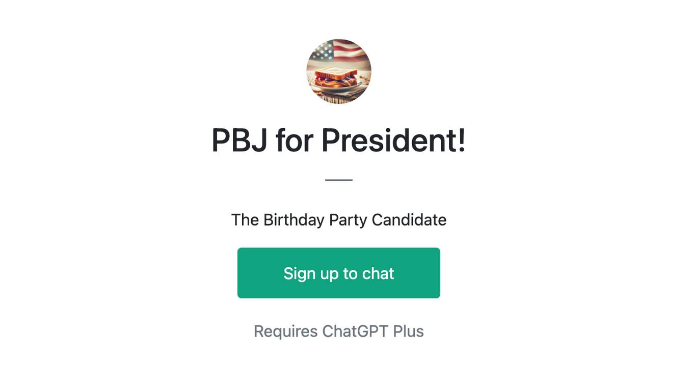 PBJ for President! Screenshot