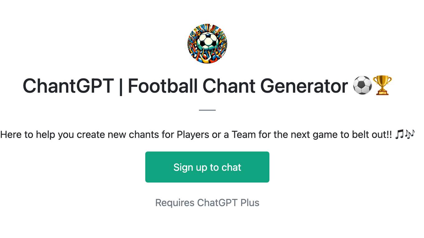 ChantGPT | Football Chant Generator ⚽🏆 Screenshot