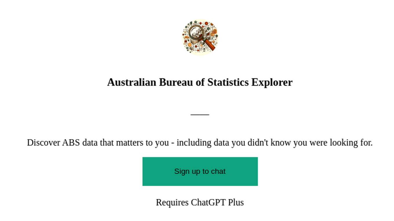 Australian Bureau of Statistics Explorer Screenshot