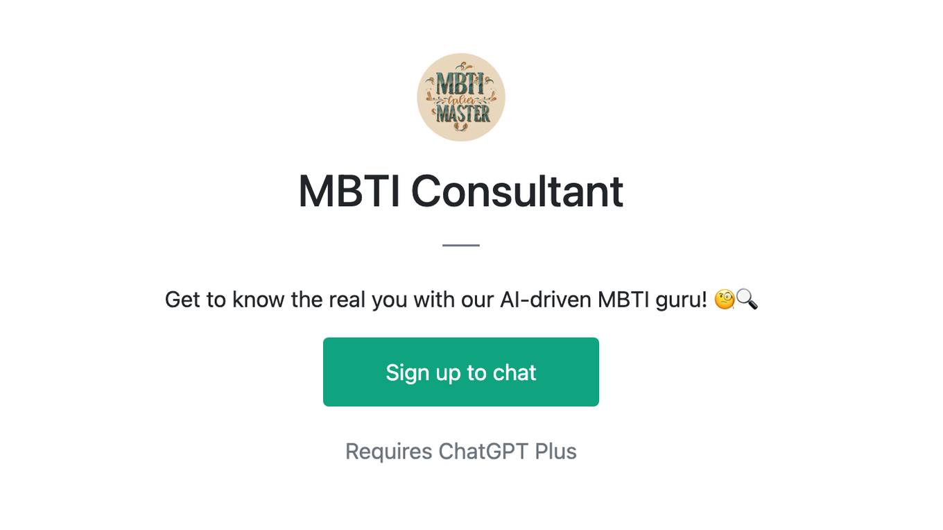 MBTI Consultant Screenshot