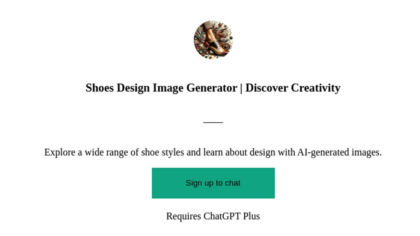 Shoes Design Image Generator | Discover Creativity Screenshot