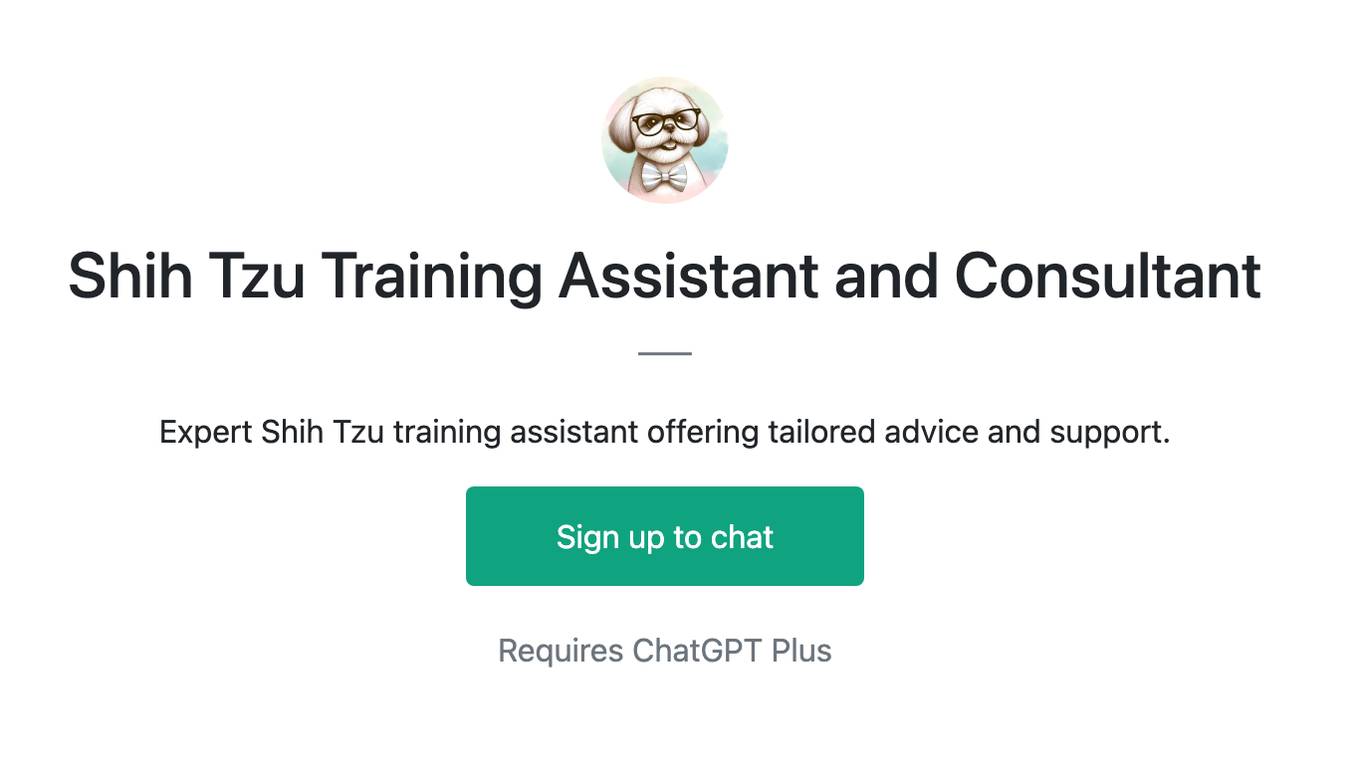 Shih Tzu Training Assistant and Consultant Screenshot