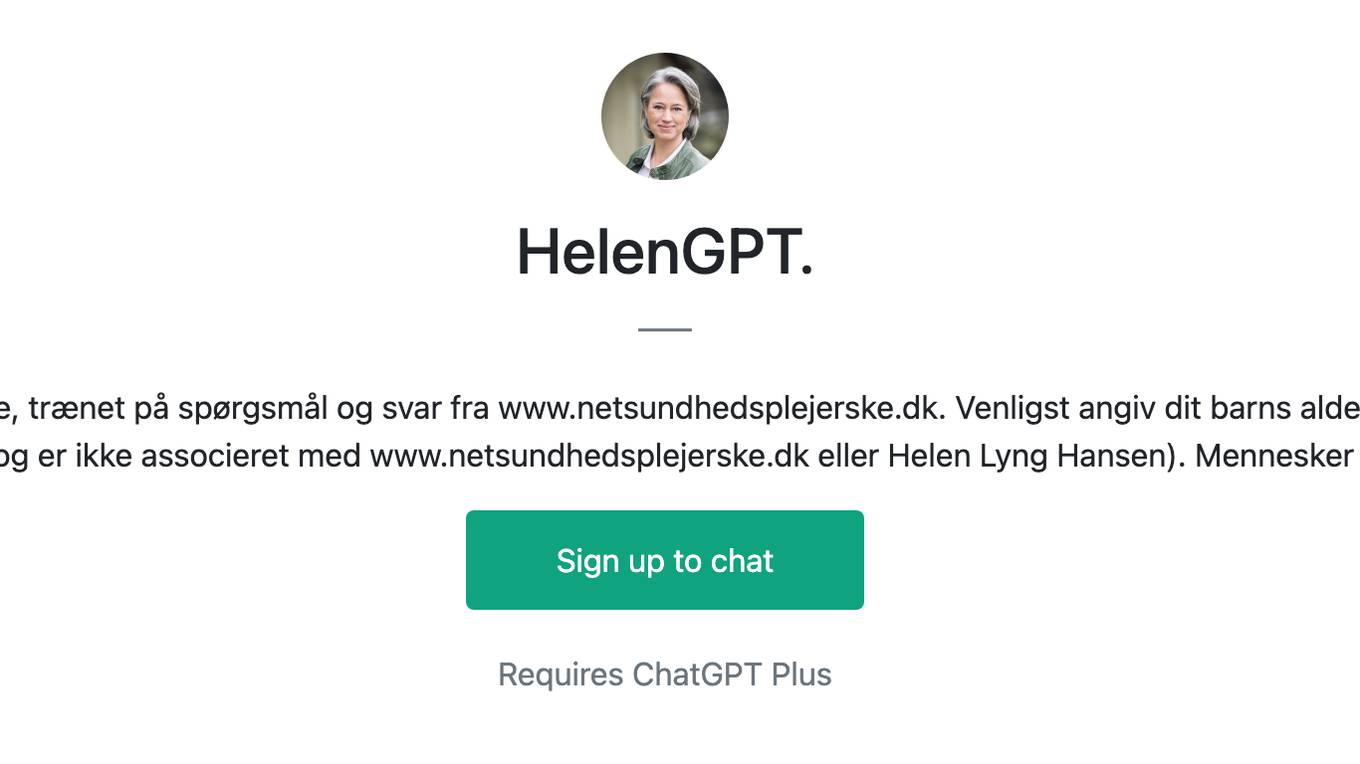 HelenGPT. Screenshot