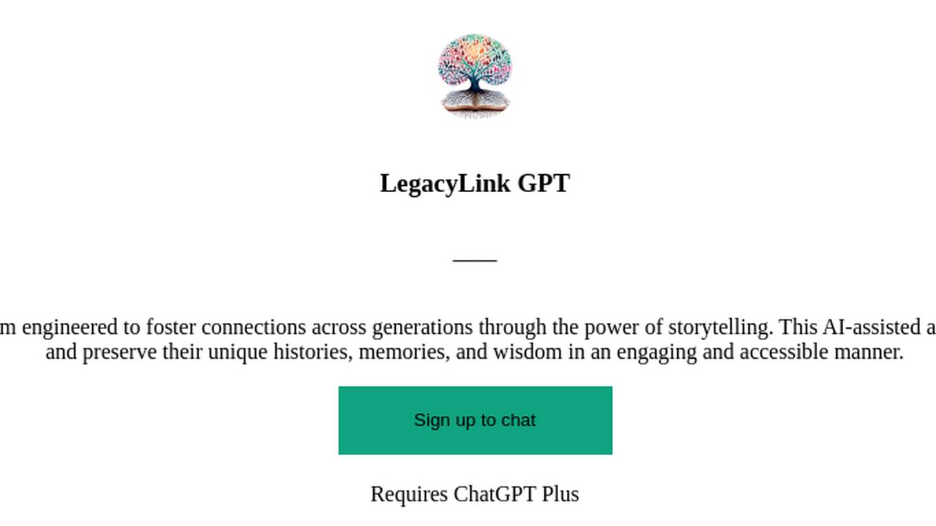 LegacyLink GPT Screenshot