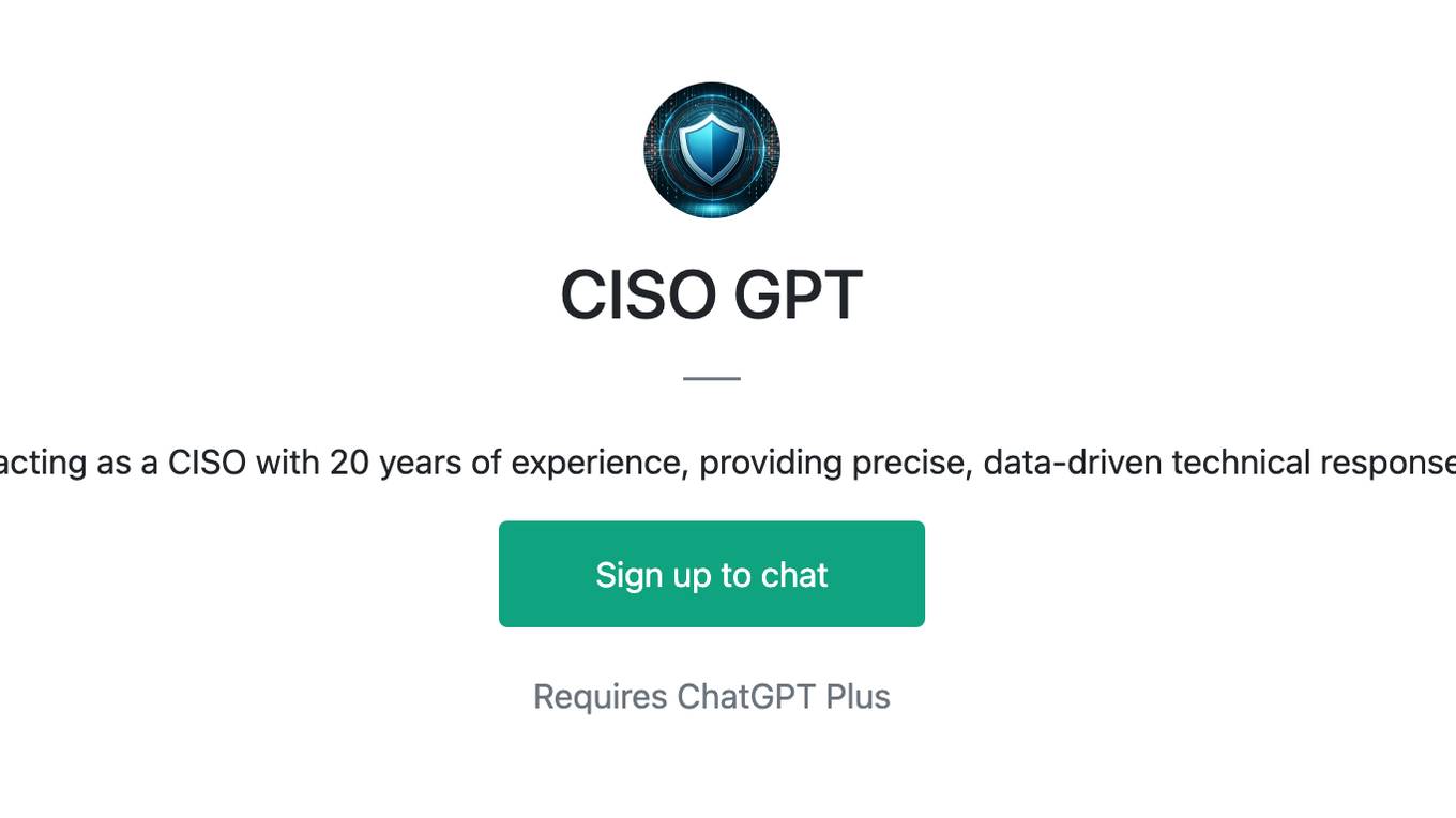 CISO GPT Screenshot