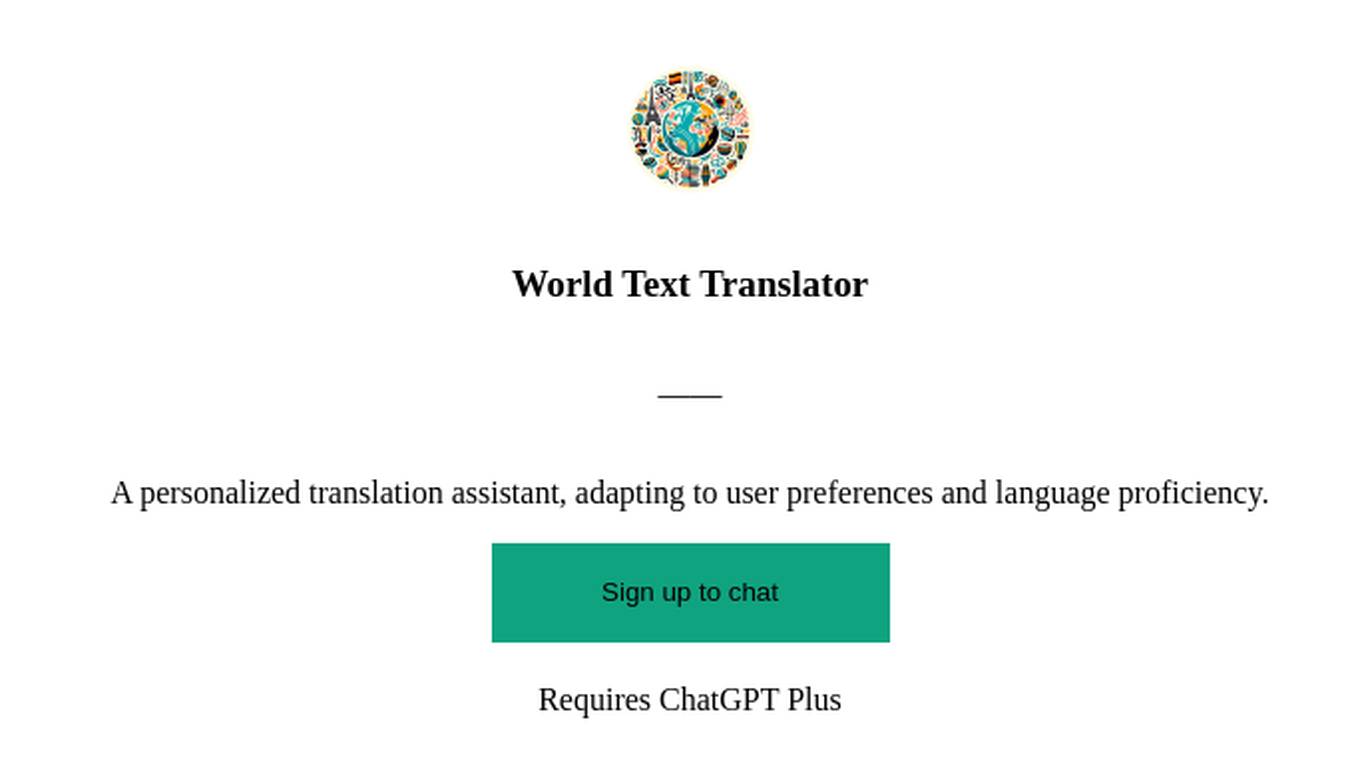 World Text Translator Screenshot