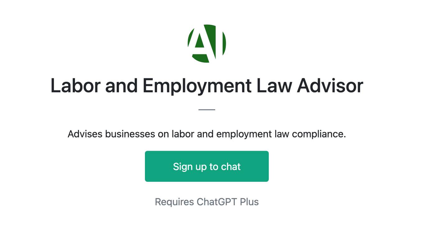 Labor and Employment Law Advisor Screenshot