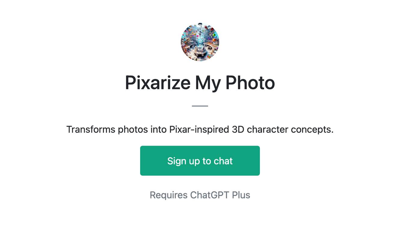 Pixarize My Photo Screenshot