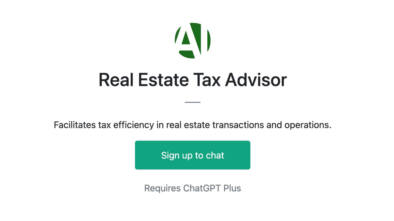 Real Estate Tax Advisor Screenshot