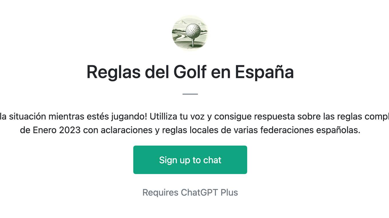 Reglas del Golf en España Screenshot