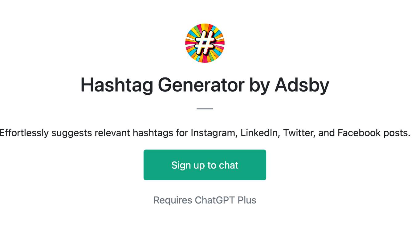 Hashtag Generator by Adsby Screenshot