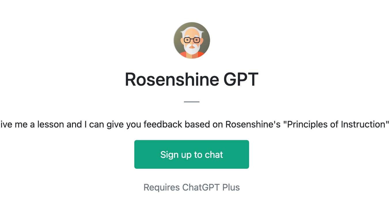 Rosenshine GPT Screenshot