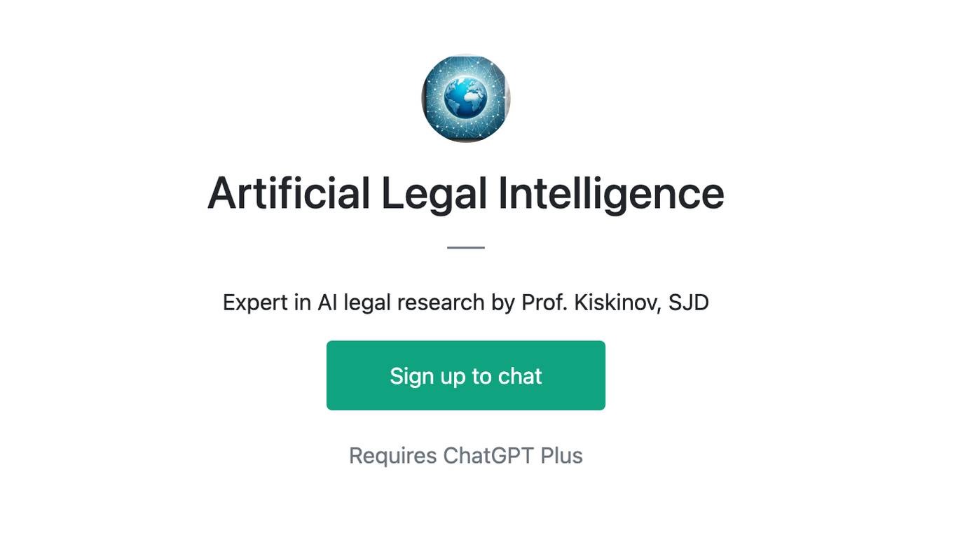 Artificial Legal Intelligence Screenshot