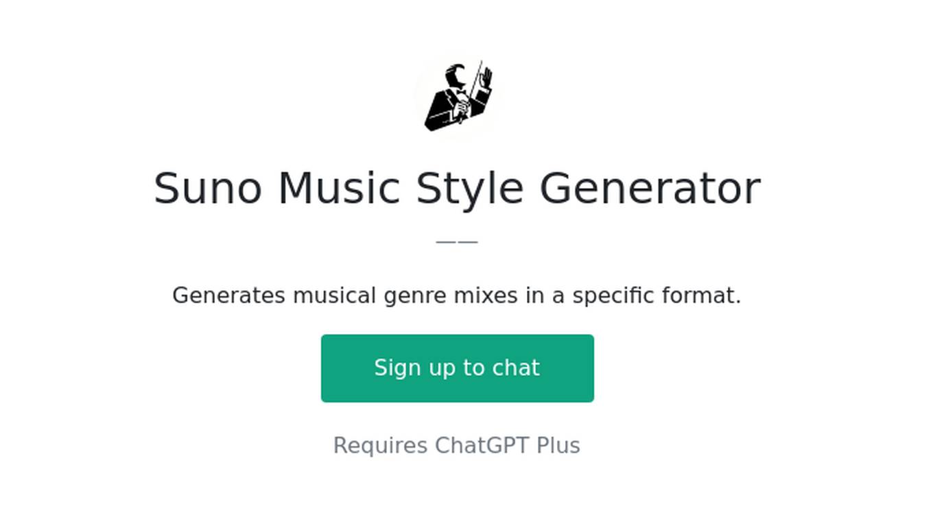 Suno Music Style Generator Screenshot