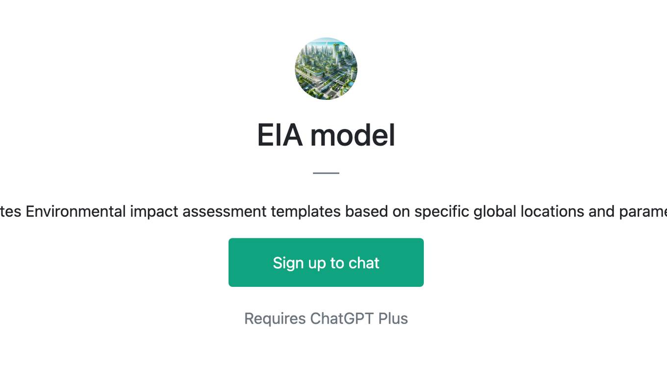 EIA model Screenshot