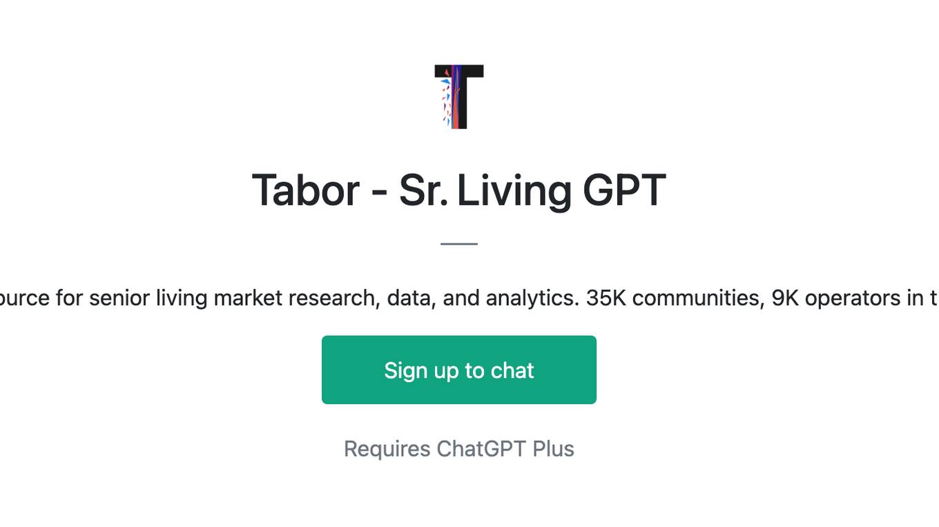 Tabor - Sr. Living GPT Screenshot