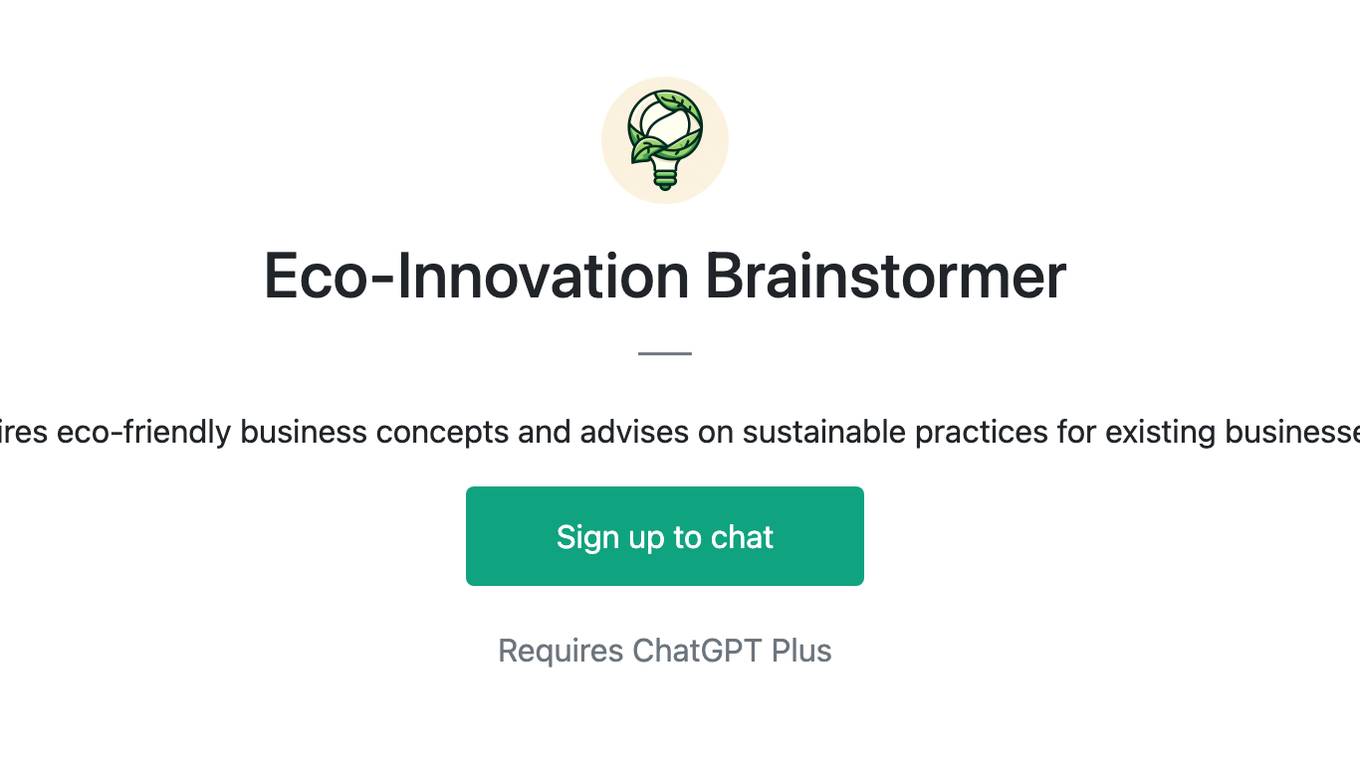 Eco-Innovation Brainstormer Screenshot