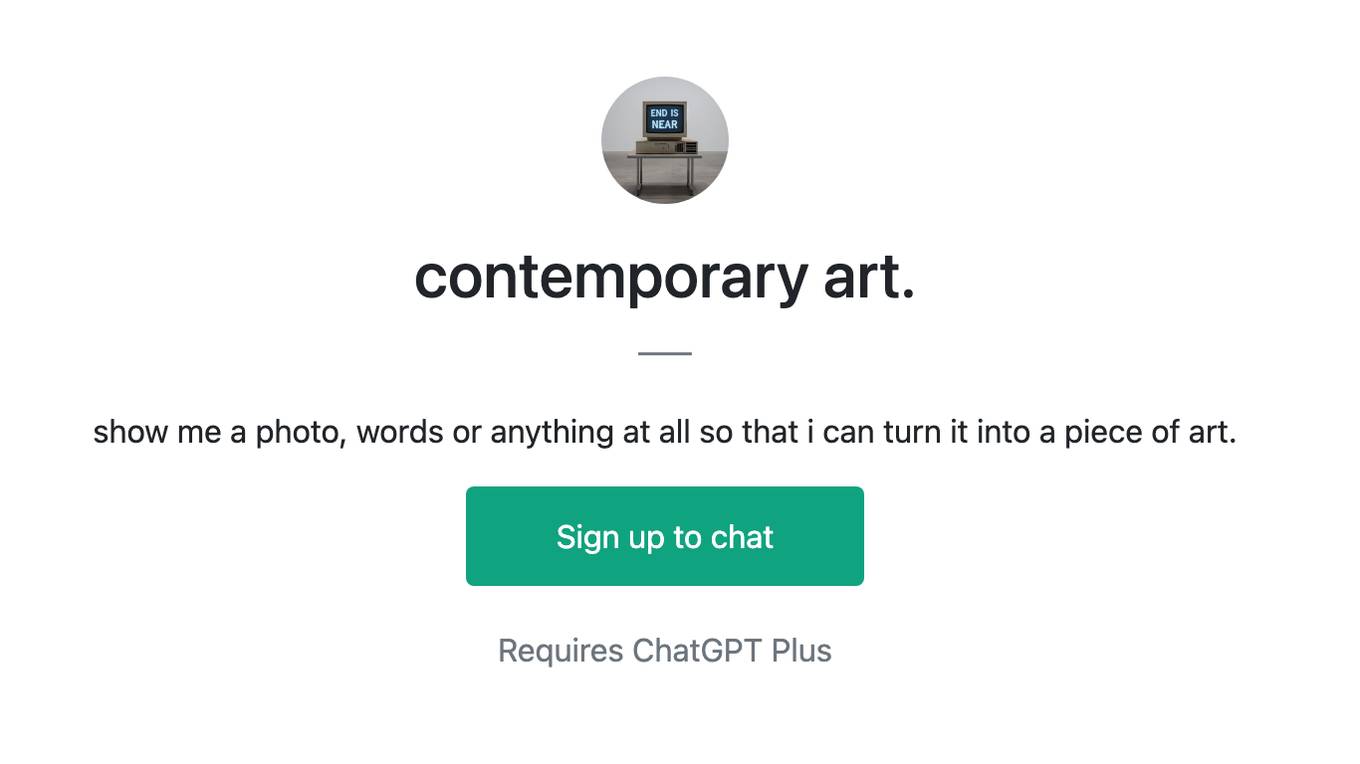 contemporary art. Screenshot