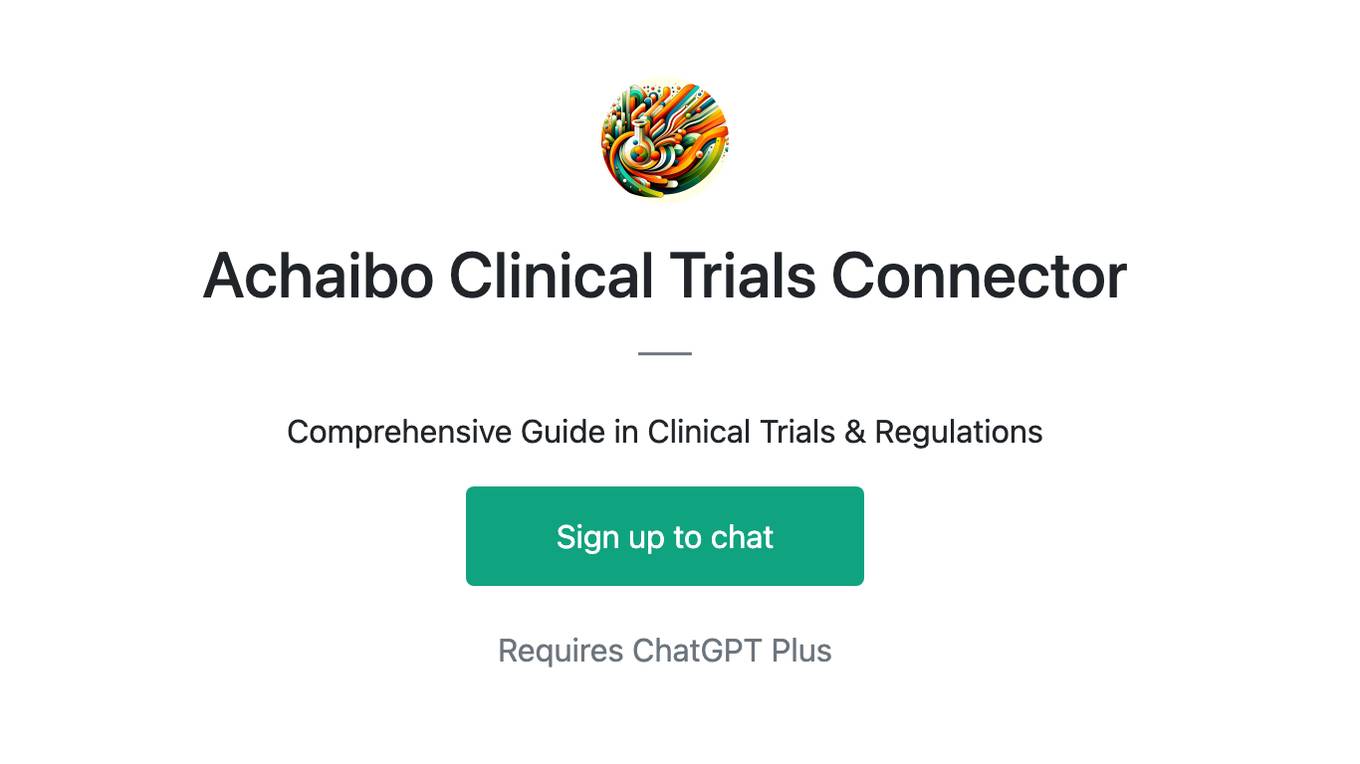 Achaibo Clinical Trials Connector Screenshot