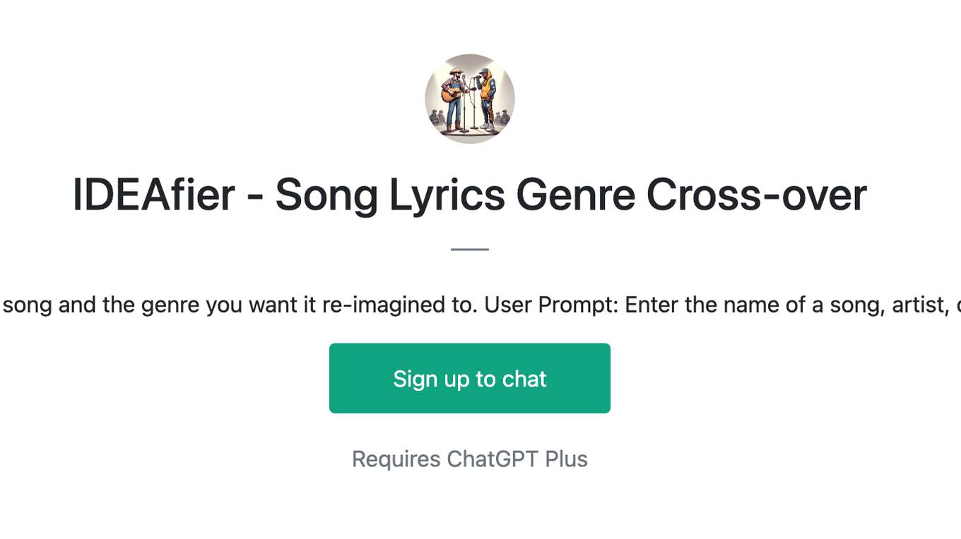 IDEAfier - Song Lyrics Genre Cross-over Screenshot