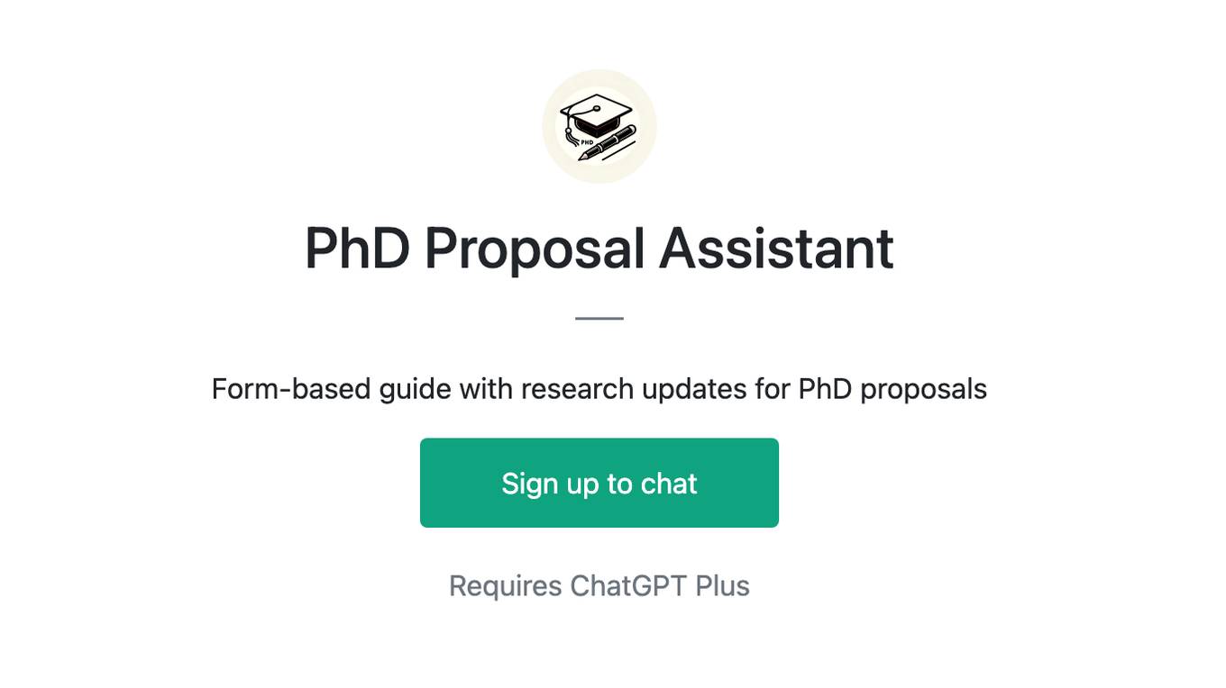 PhD Proposal Assistant Screenshot